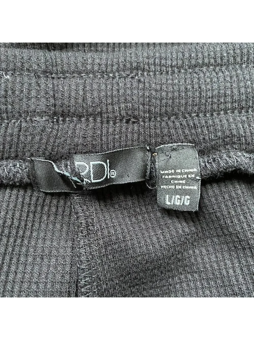 Rdi BNWOT Waffle Joggers NEW Stretch Drawstring Black Pants